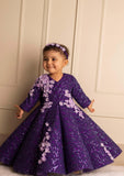 Purple Flower Structure Gown