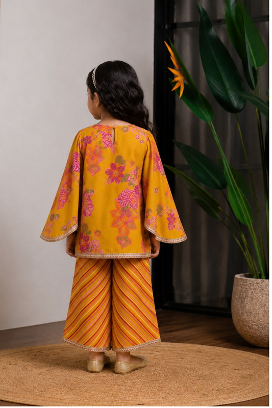 Mustard Printed Suit