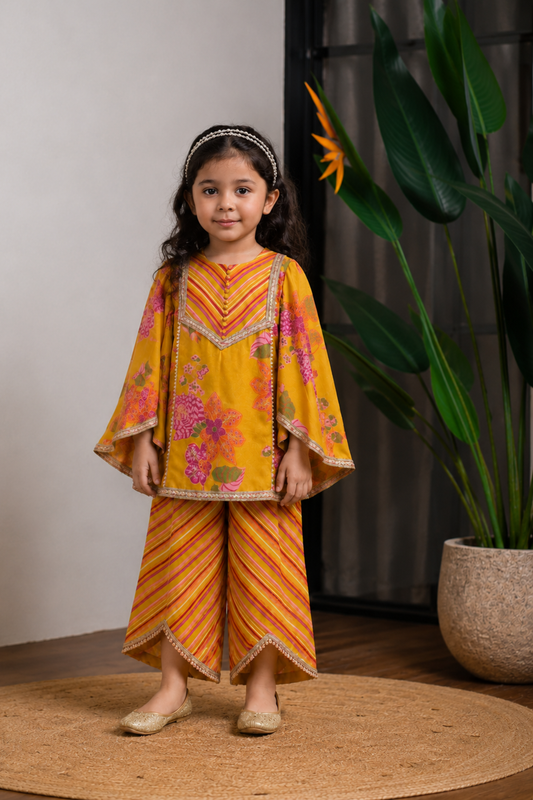 Mustard Printed Suit