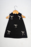 Black Dress With Stone Bows