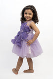 Lilac Drape Flower Frock