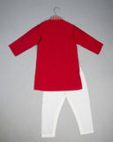 Red Knot Embroidery Kurta