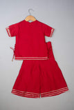 Red Knot Embroidery Palazzo set