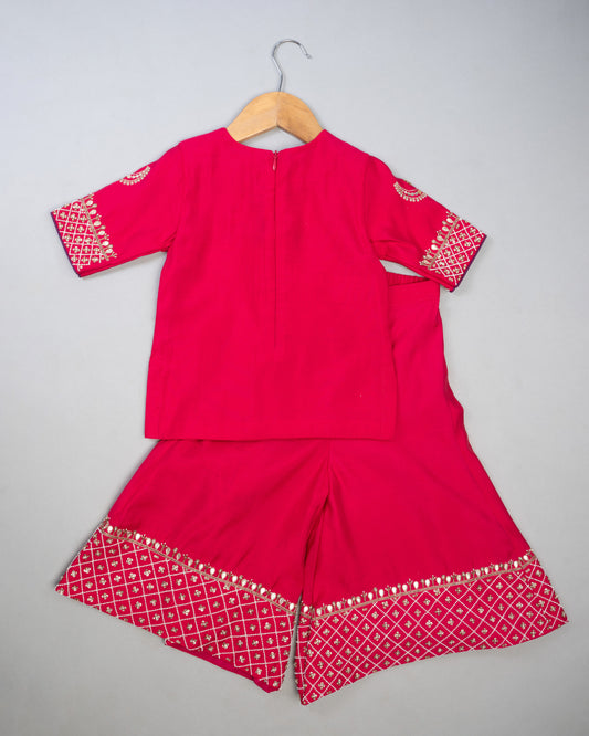 Pink Sequence Palazzo Set