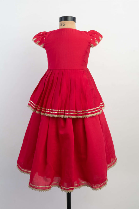 Pink Kairi Peplum Ghaghra