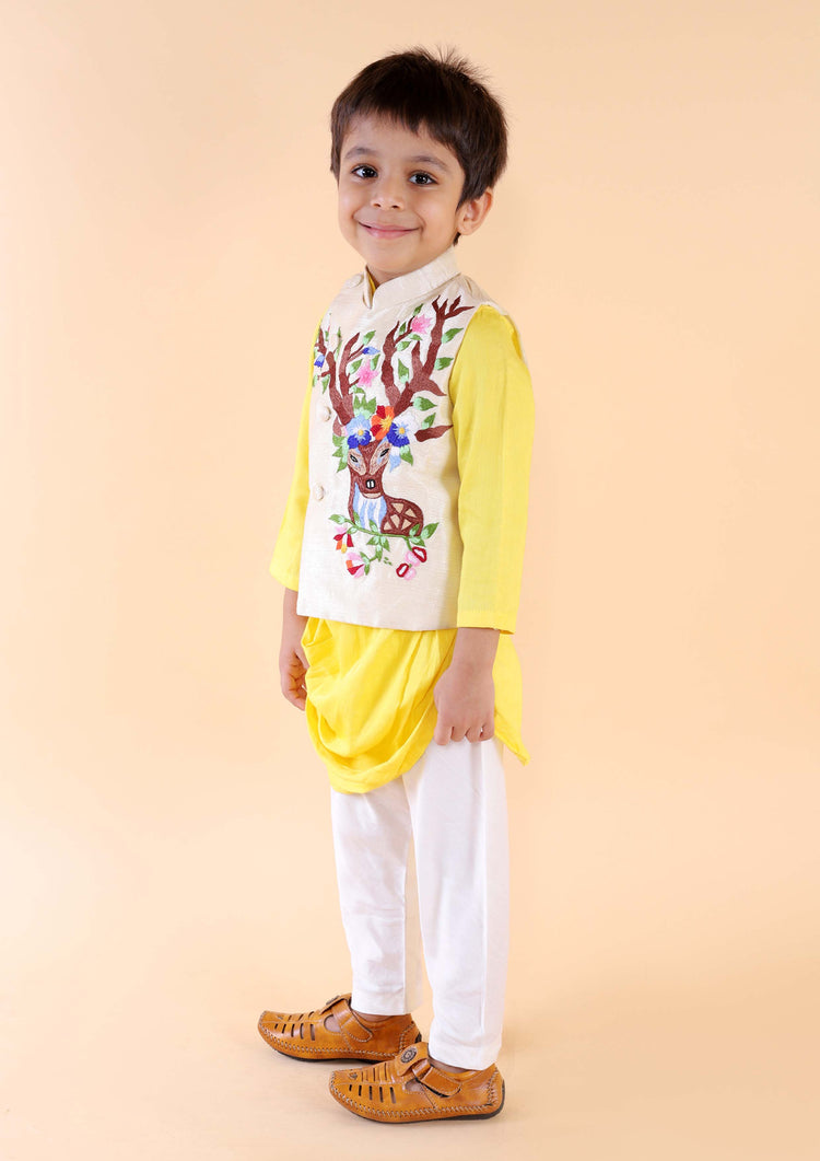 Yellow Reindeer Nehru Set