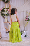 Green Bandhej Embroidery Palazzo Set