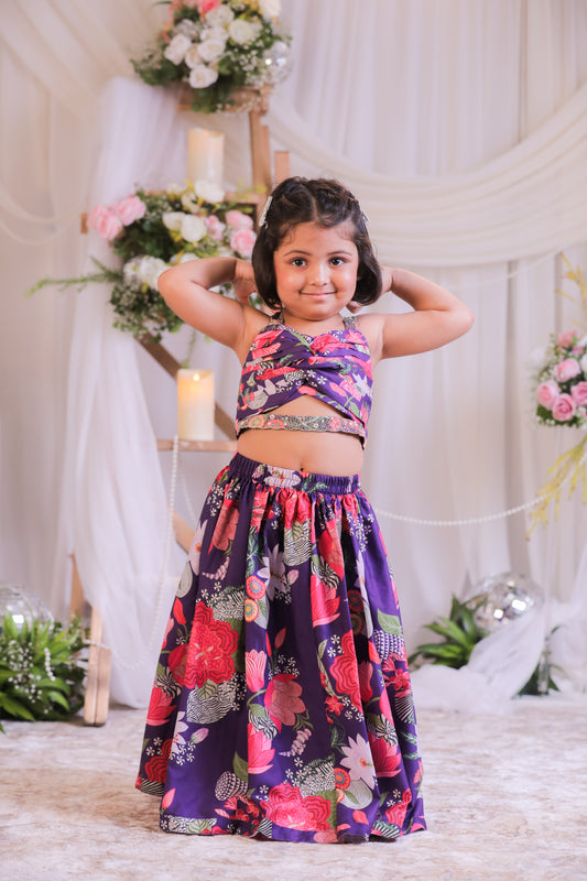 Purple Knot Ghaghra