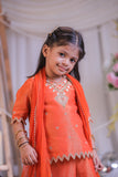 Orange Tissue Sharara Set