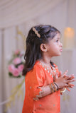Orange Tissue Sharara Set