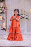 Orange Tissue Sharara Set