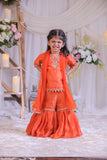 Orange Tissue Sharara Set