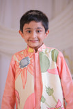 Peach Floral Kurta Churidaar