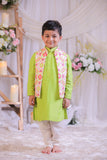 White Green Ikkat Kurta Churidar