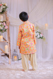 Orange Ikkat Kurta Patiala