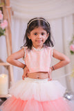 Peach Pearl Frill Ghaghra Set