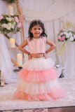 Peach Pearl Frill Ghaghra Set
