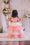Peach Pearl Frill Ghaghra Set