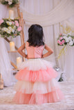 Peach Pearl Frill Ghaghra Set