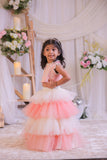 Peach Pearl Frill Ghaghra Set