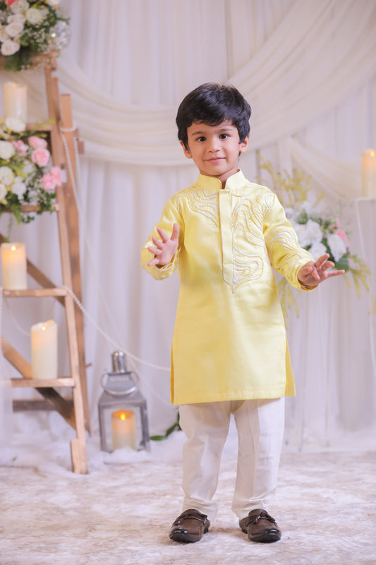 Yellow Shibori Kurta