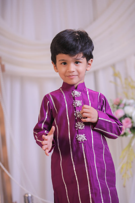 Purple Cutdana Kurta