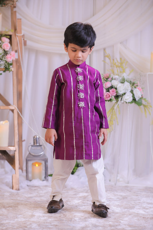 Purple Cutdana Kurta