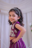 Purple Cutdana Palazzo Set