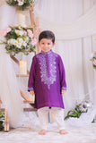 Purple Abla Mirror Kurta Churidar