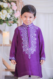Purple Abla Mirror Kurta Churidar