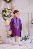 Purple Abla Mirror Kurta Churidar