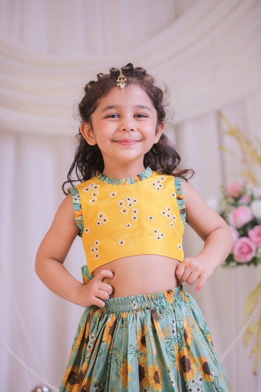 Sunflower Ghagra Set