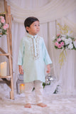 Sea Blue Embroidered Kurta and Churidar