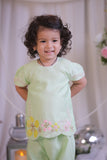 Green Flower Sequins Sharara Set
