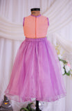 Lilac Peach Embroidery Ghaghra