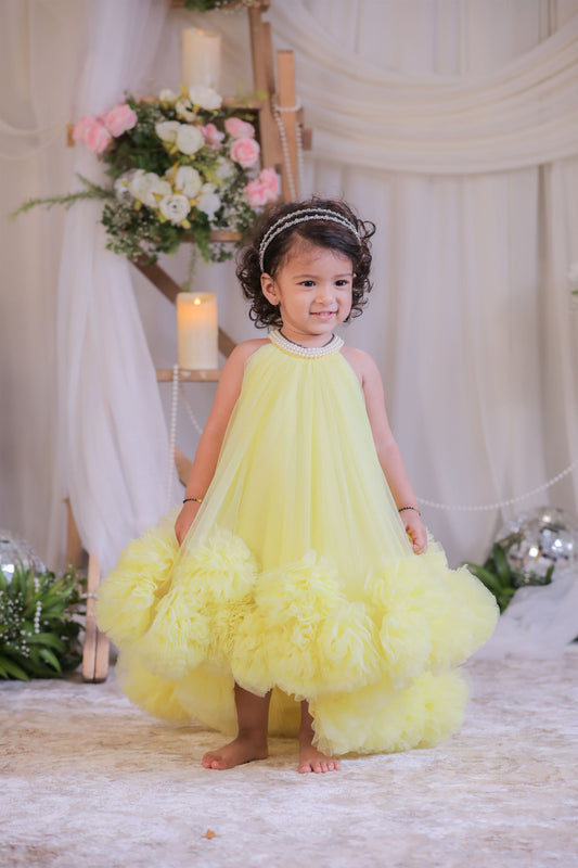 Yellow Pompom Gown