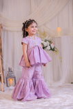 Purple Tissue Sharara Set