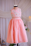 Peach Floral Embroidered Top With Silk Lehenga And Dupatta