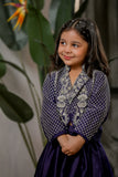 Blue Hnad Embroidered Jacket Ghaghra Set