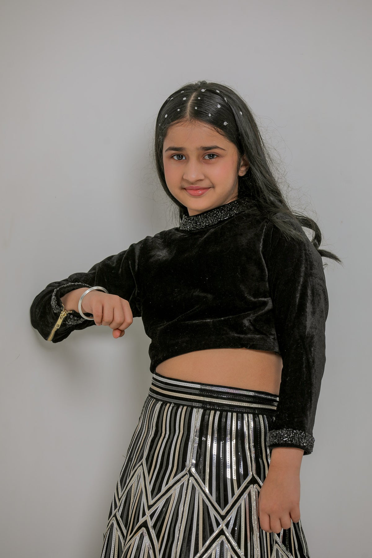 Black Metallic Ghaghra