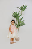 White Peach Ruched Dress