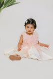 White Peach Ruched Dress