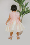White Peach Ruched Dress