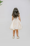 White Silk Dress With Lilac Petals