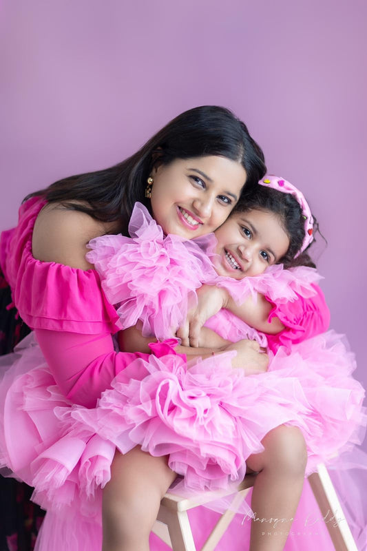 Hot Pink Dress With Train