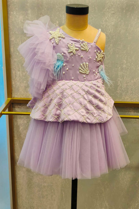 The One Shoulder Lilac Mermaid dress