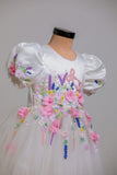 WHITE DELICATE EMBOIDERED DRESS