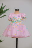 PINK EMBOIDERED DRESS