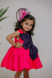 PINK BLUE PETAL DRESS