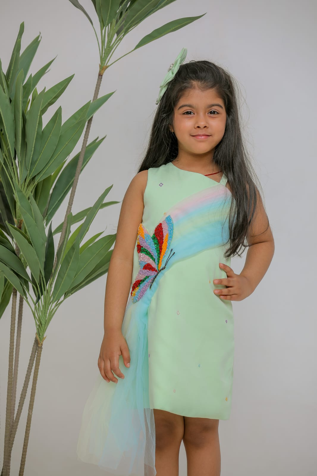 BUTTERFLY SIDE DRAPE DRESS